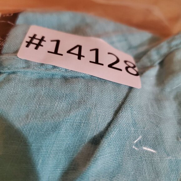 La Fixsun Top Womens Small Turquoise Blue 3/4 Sleeve Linen Tunic Blouse - Picture 8 of 8